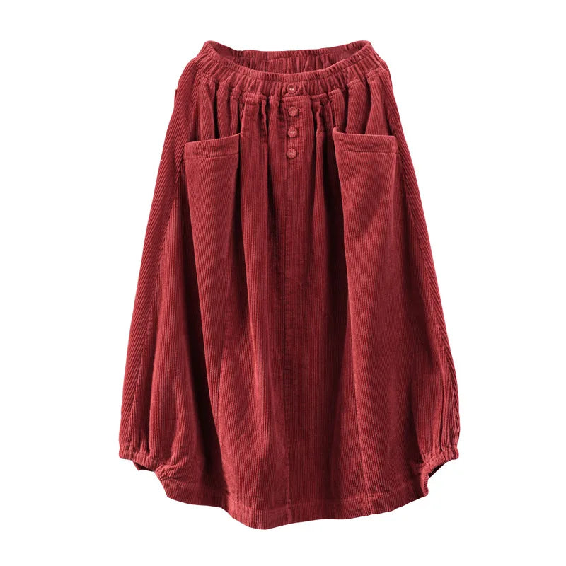 Grounded Corduroy Midi Skirt