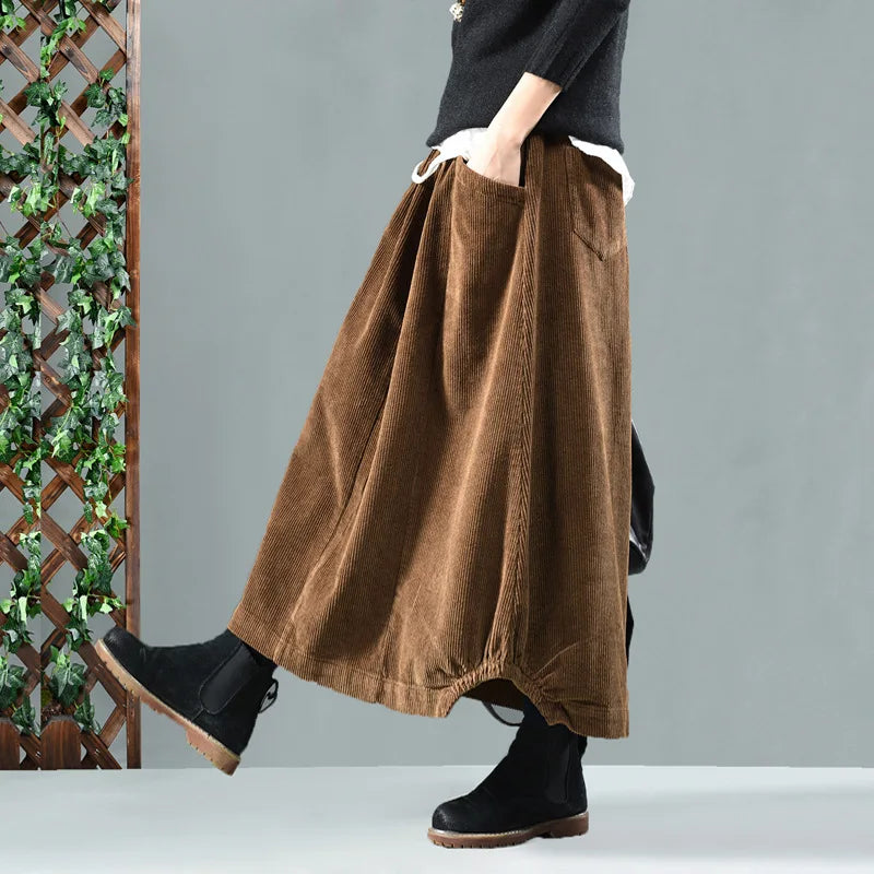 Grounded Corduroy Midi Skirt