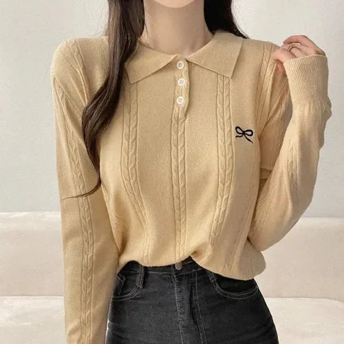 Embroidered Long Sleeve Sweater