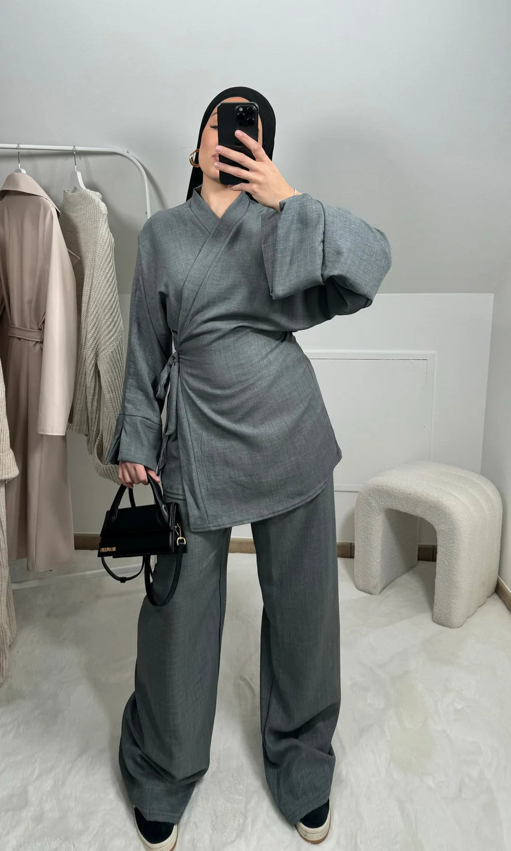 Velour Drape Two-Piece Set