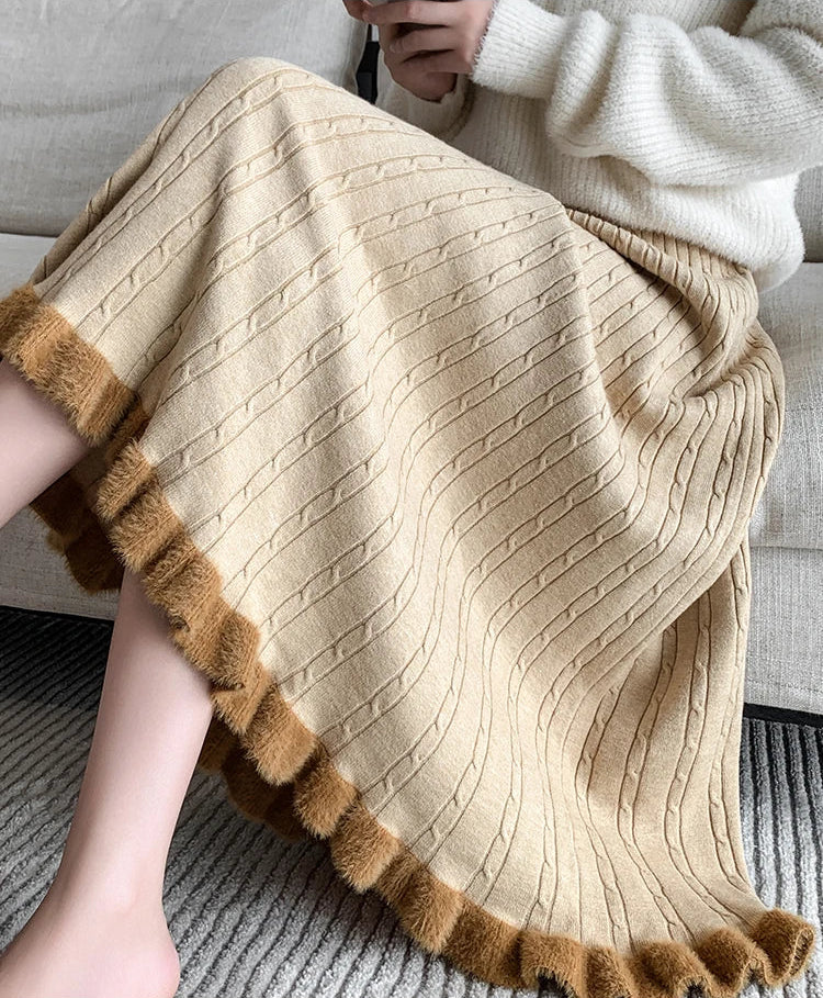 Golden Hour Pleated Knit Skirt