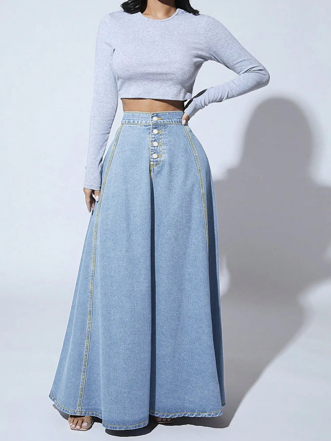 Quiet Muse Denim Maxi Skirt