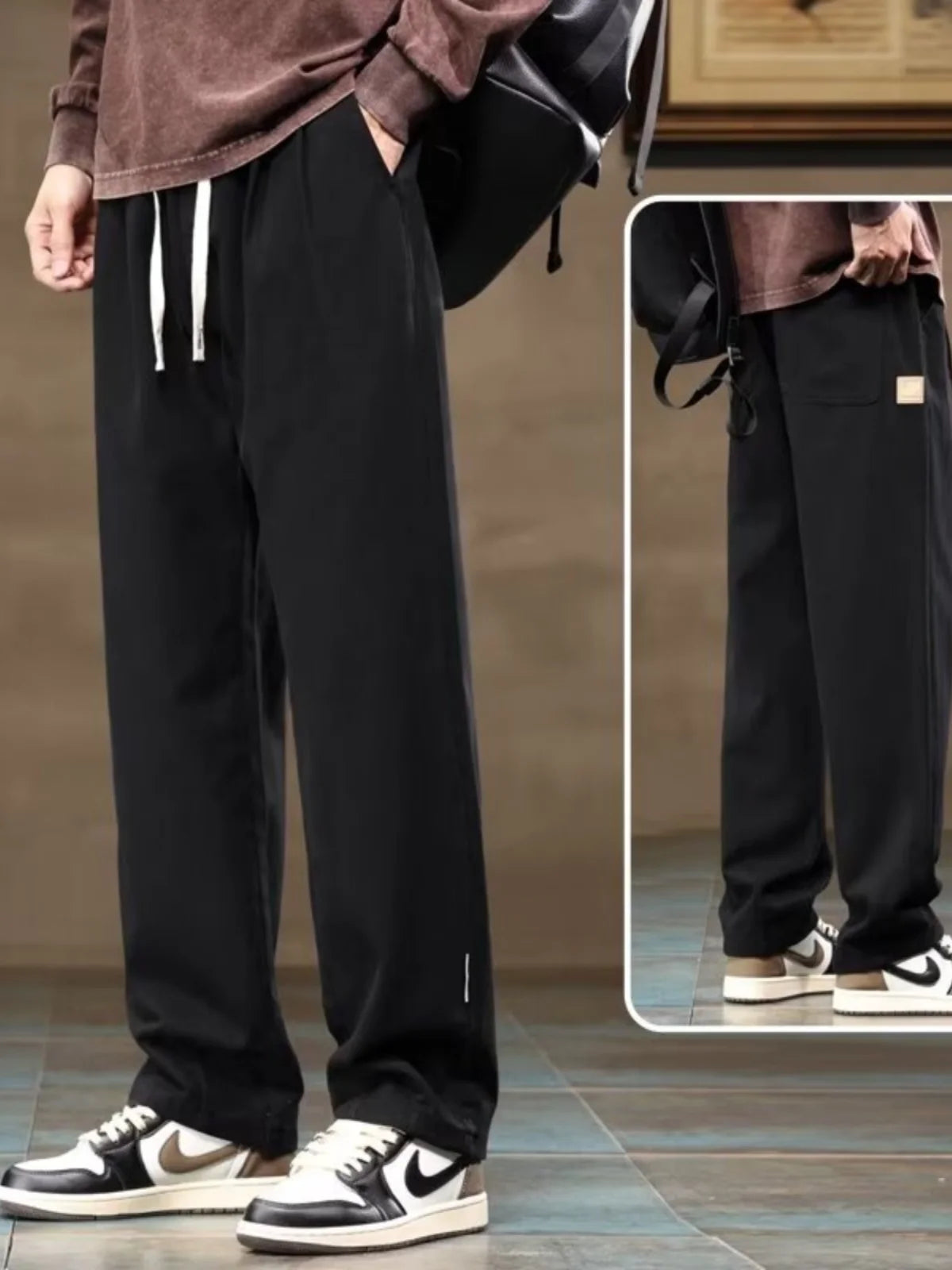 Twill Straight-Leg Pants