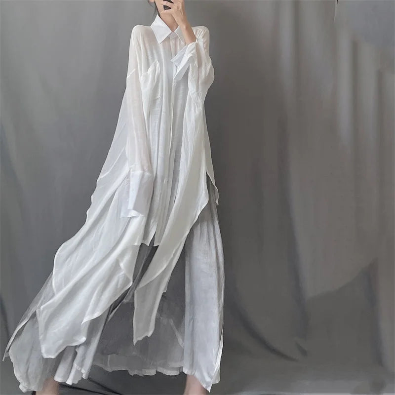 Serene Flow Midi Drape Shirt
