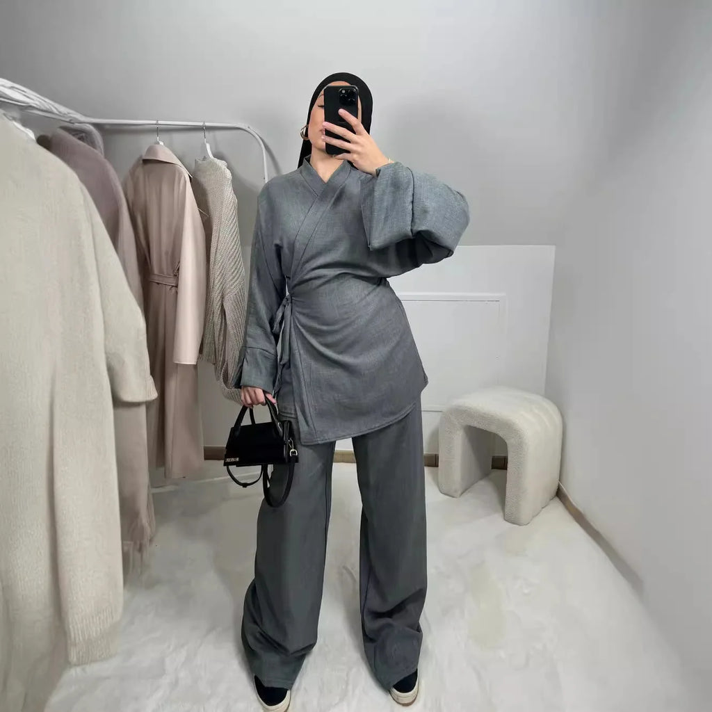Velour Drape Two-Piece Set