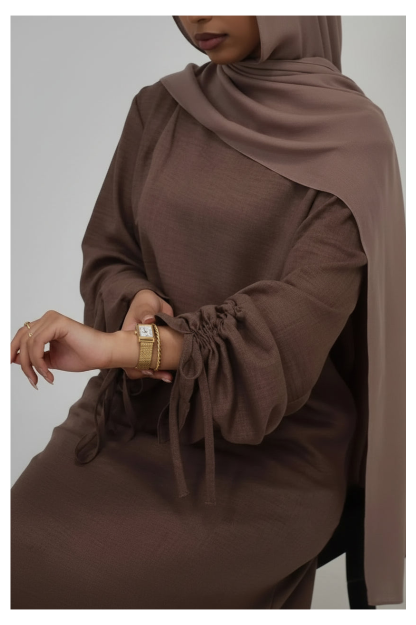 Drape Tie-Sleeve Dress