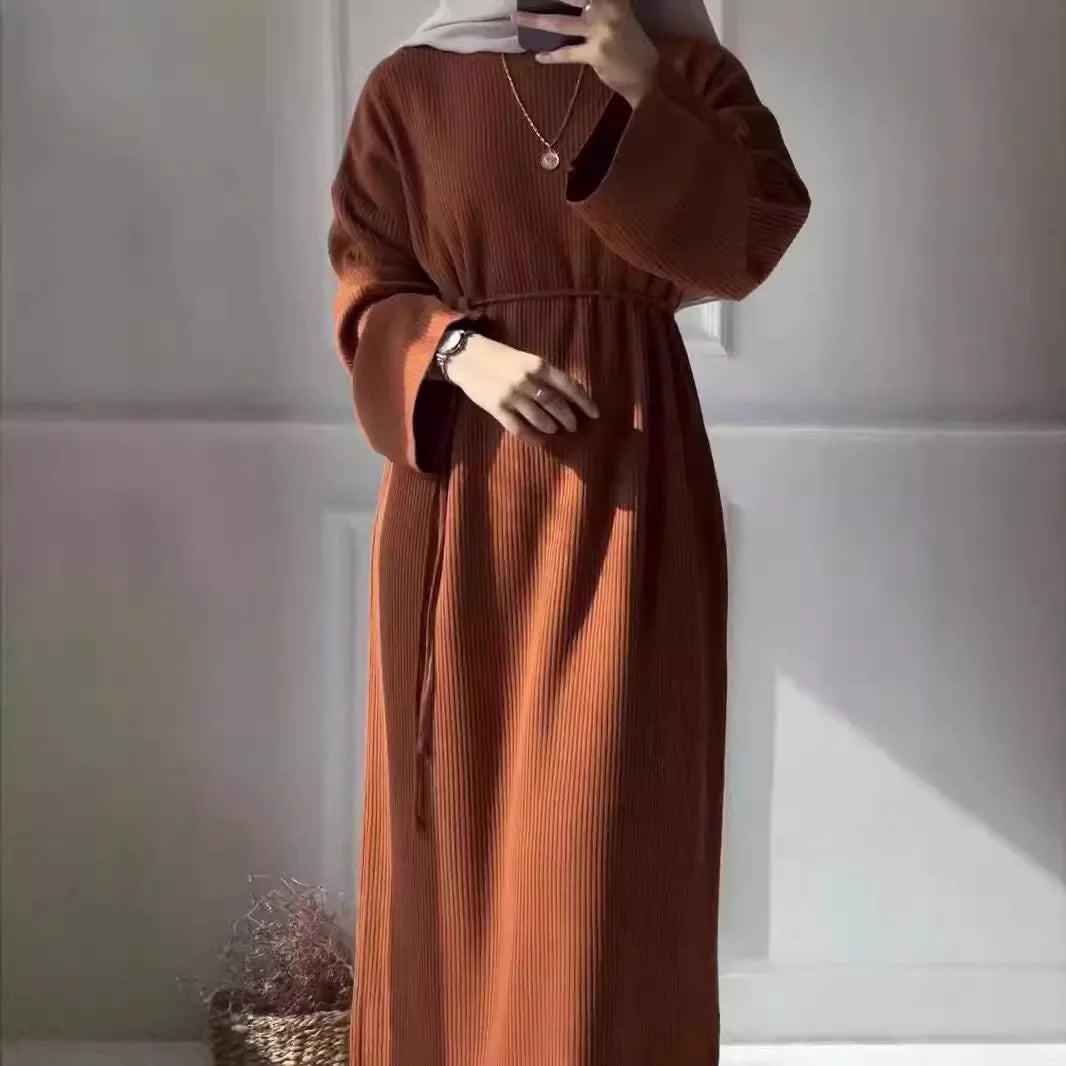 Belted Knit Maxi Dress