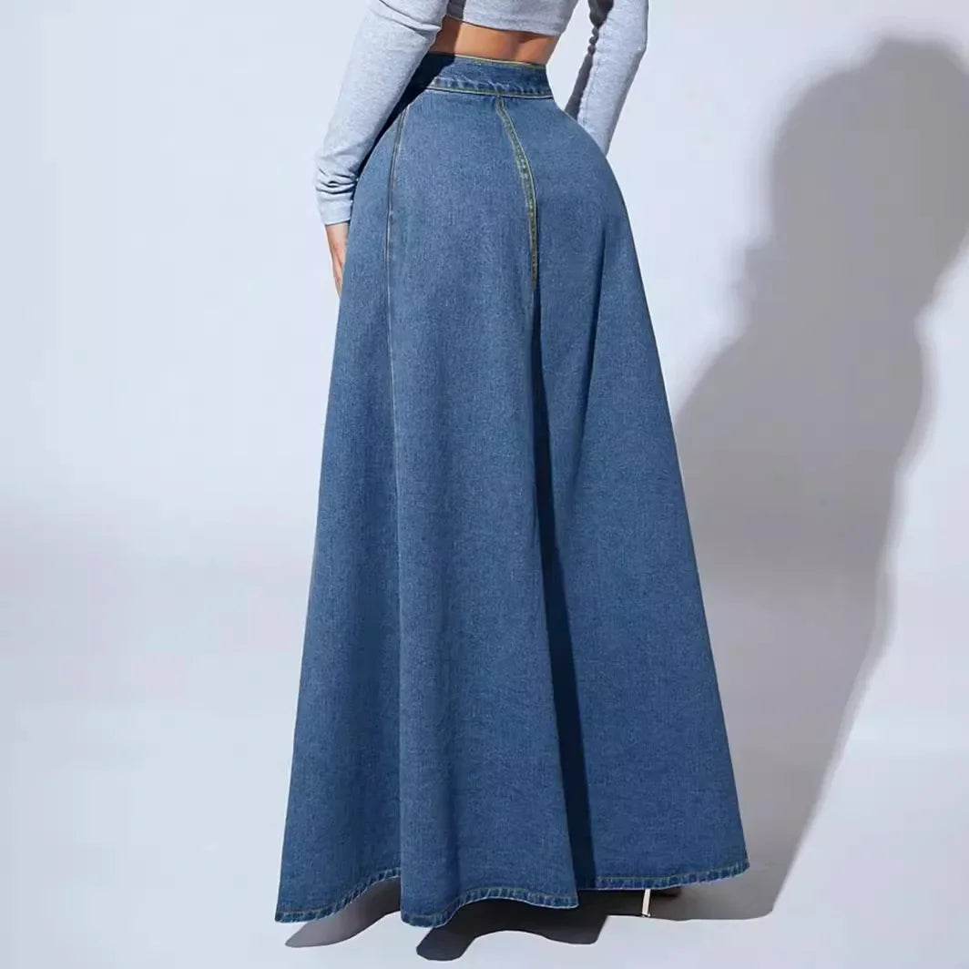 Quiet Muse Denim Maxi Skirt