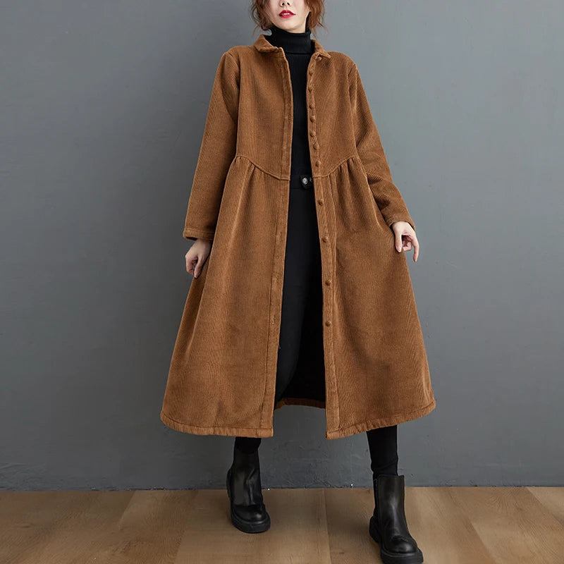 Vintage Cotton Winter Long Coat
