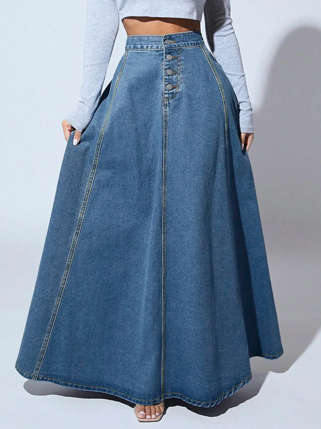 Quiet Muse Denim Maxi Skirt