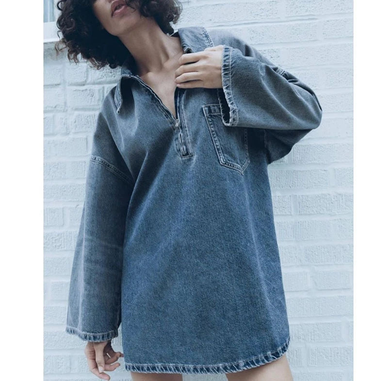 Bloom Denim Long Shirt