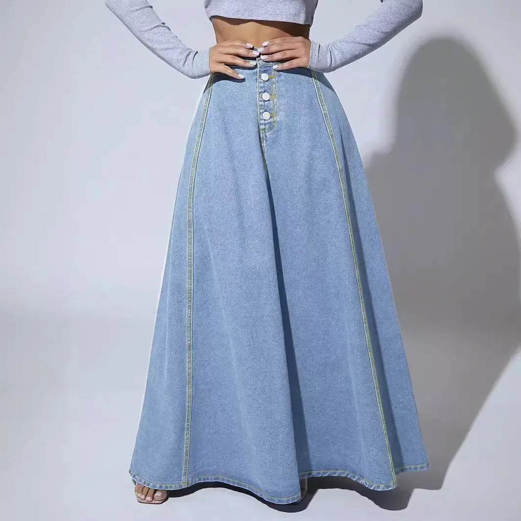 Quiet Muse Denim Maxi Skirt