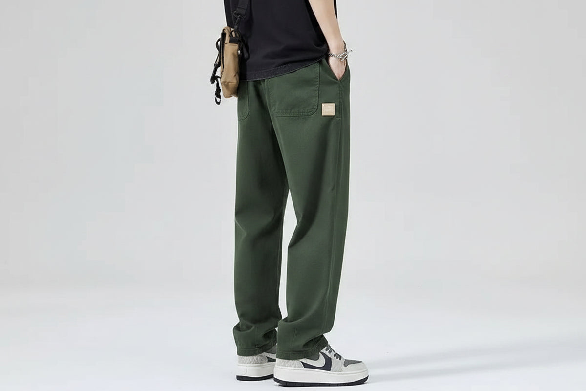 Twill Straight-Leg Pants