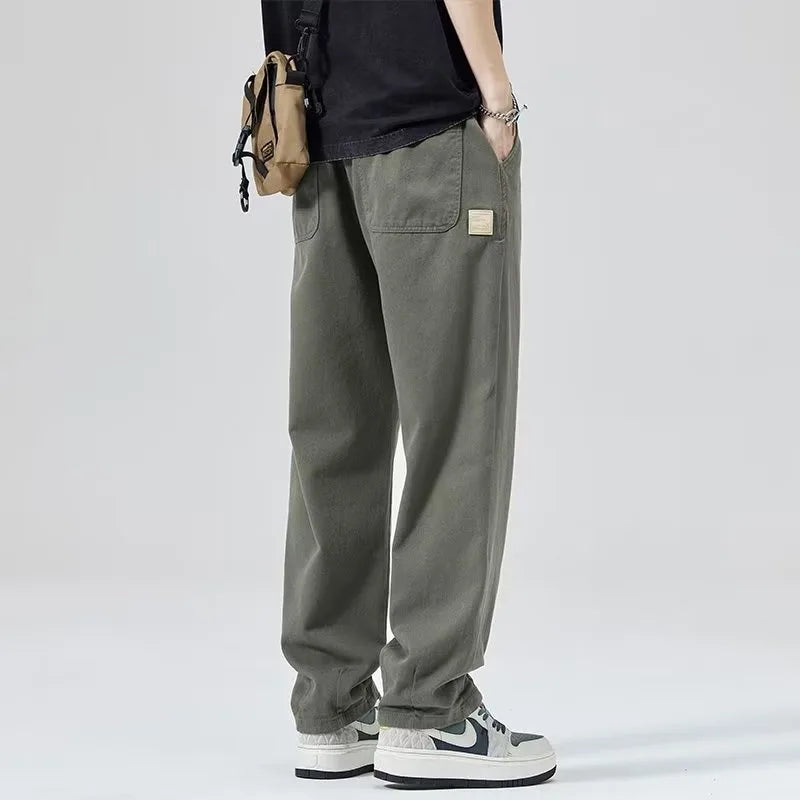 Twill Straight-Leg Pants