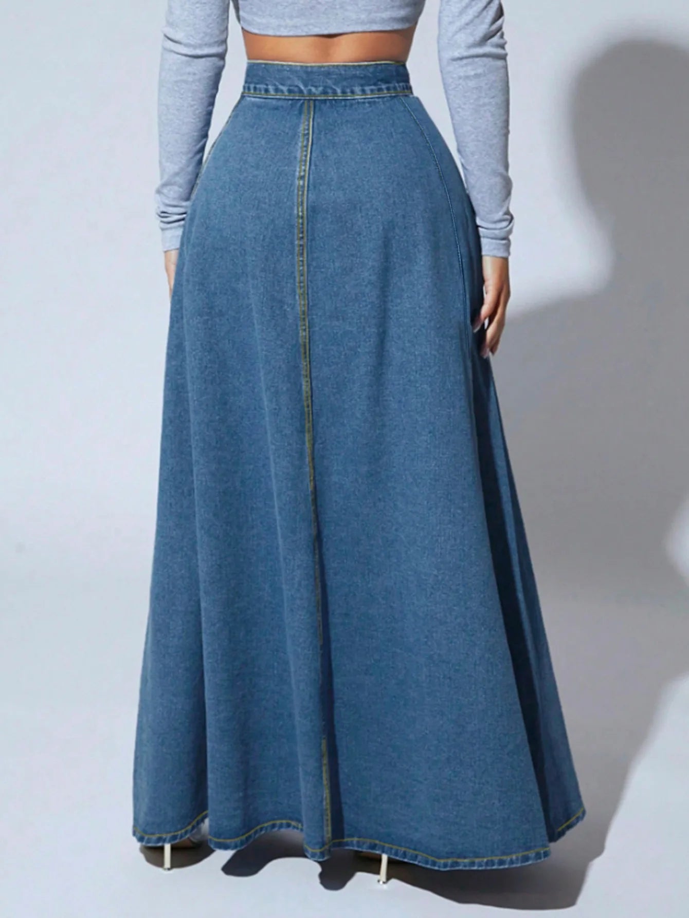 Quiet Muse Denim Maxi Skirt