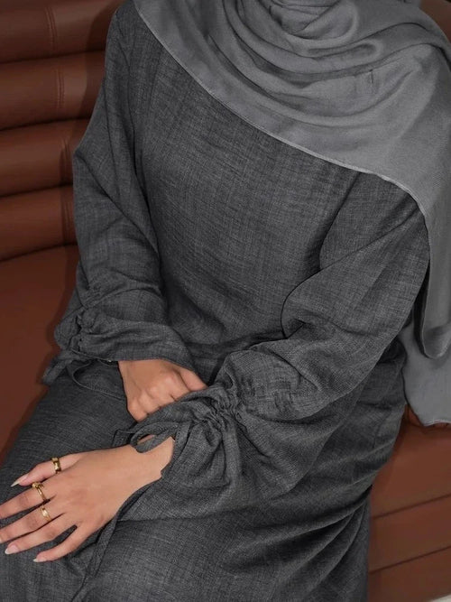 Drape Tie-Sleeve Dress
