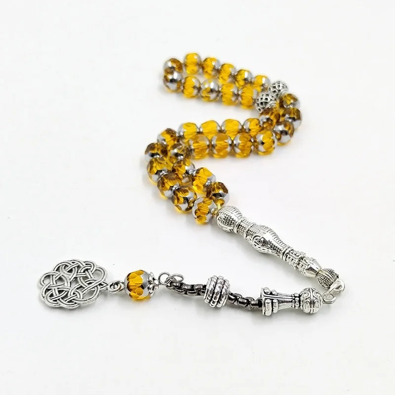 8mm Yellow Crystal Tasbih