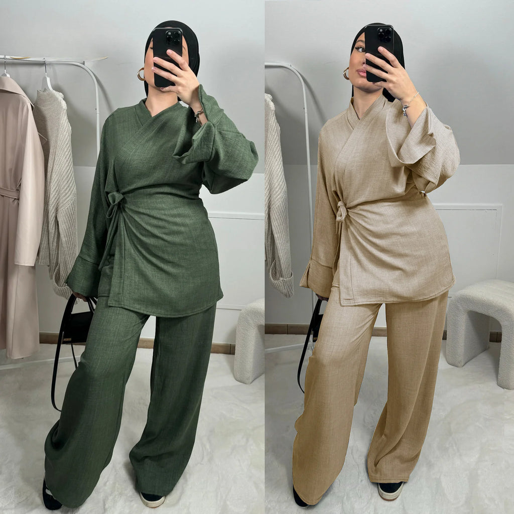 Velour Drape Two-Piece Set