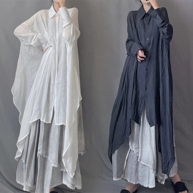Serene Flow Midi Drape Shirt