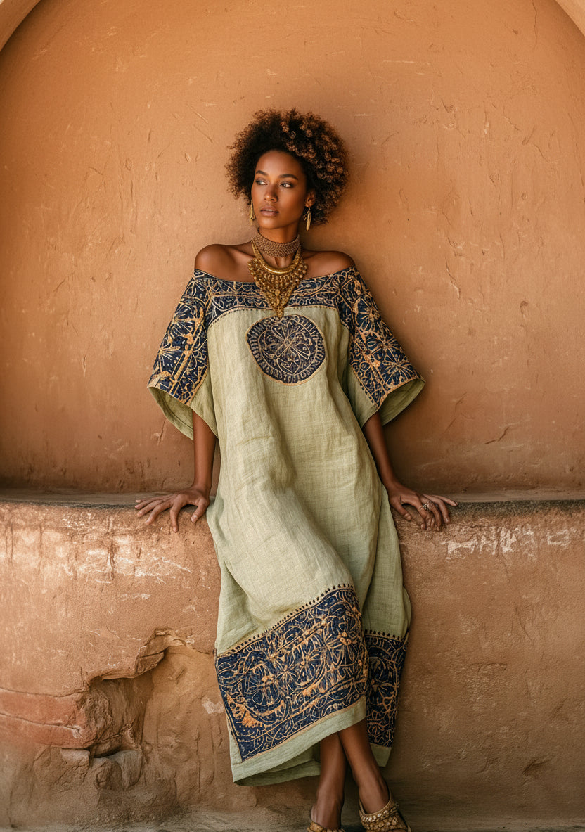 Zahra Embroidered Midi Dress