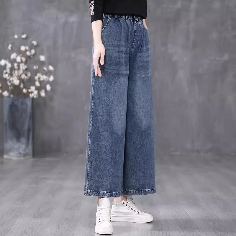 Blue Drift Wide-Leg Denim Jeans