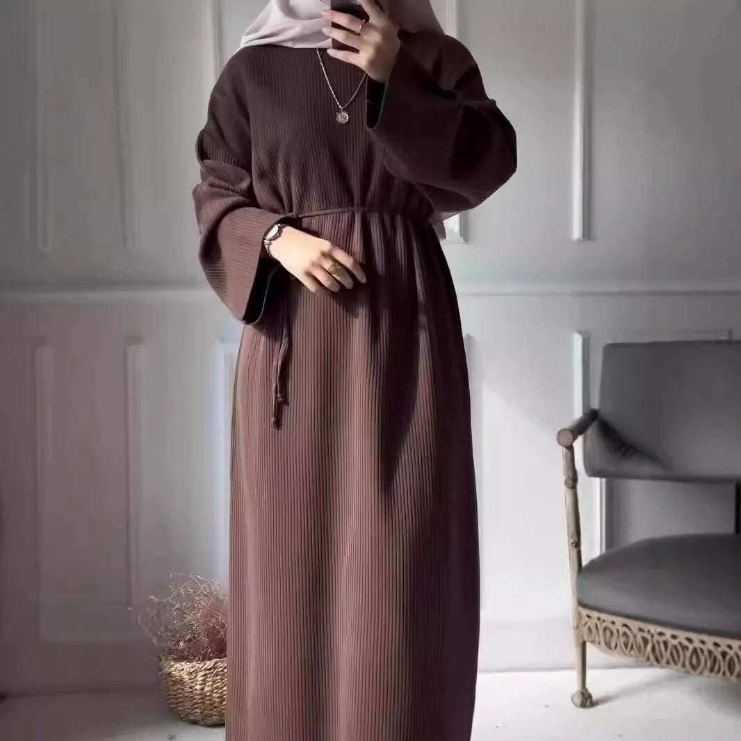 Belted Knit Maxi Dress