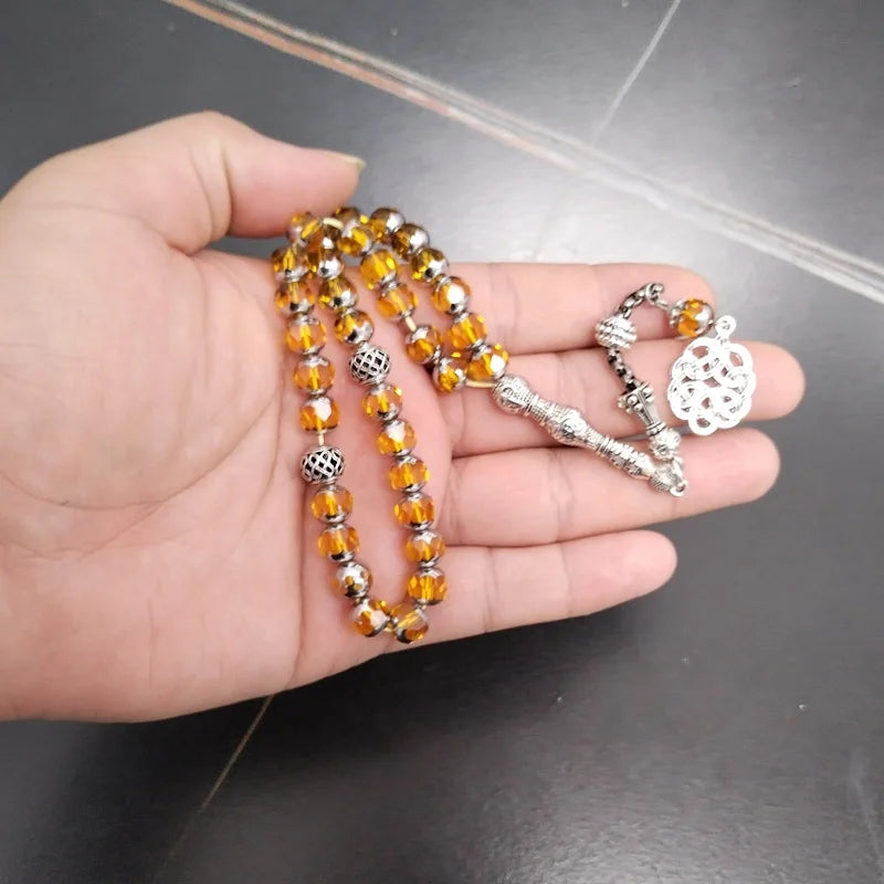 8mm Yellow Crystal Tasbih