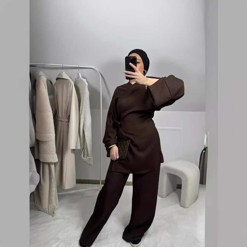 Velour Drape Two-Piece Set