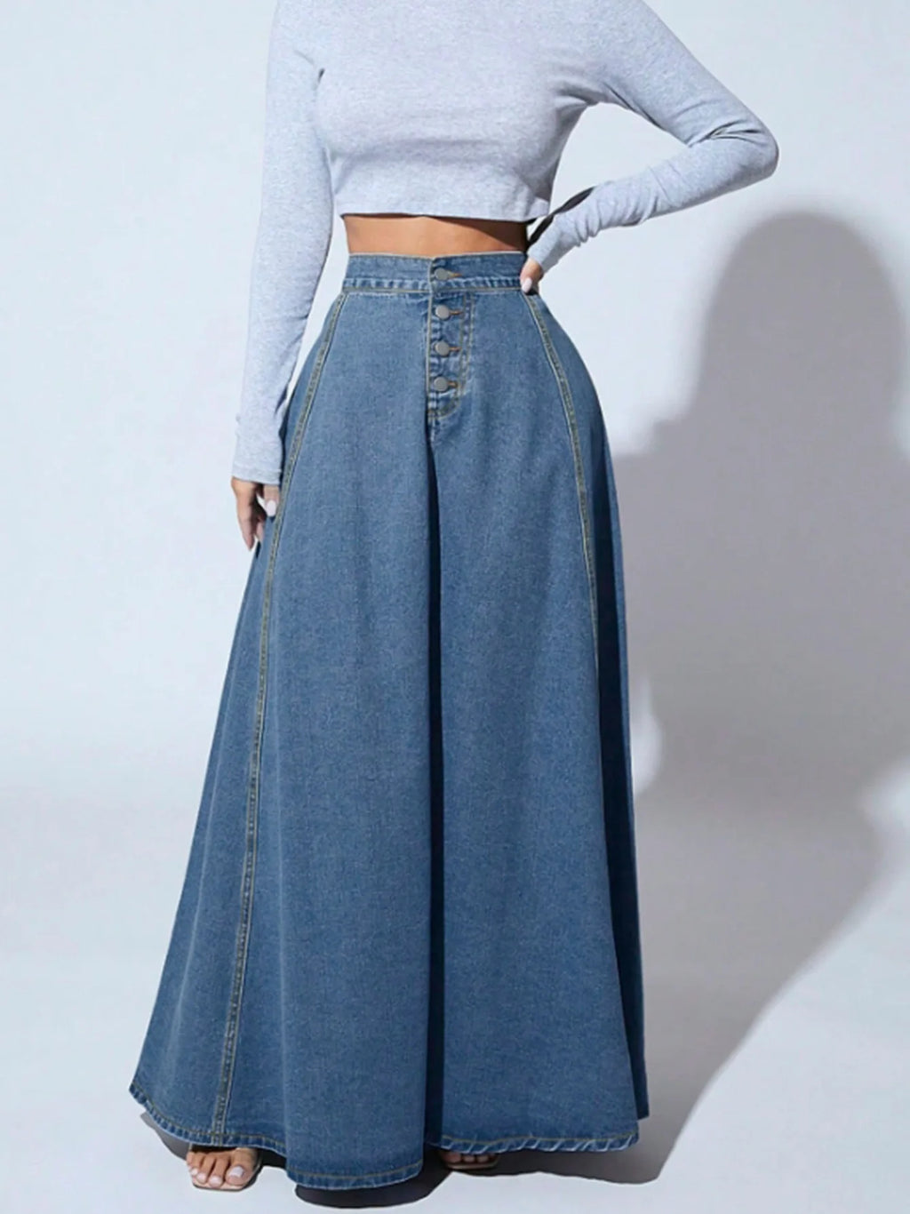 Quiet Muse Denim Maxi Skirt