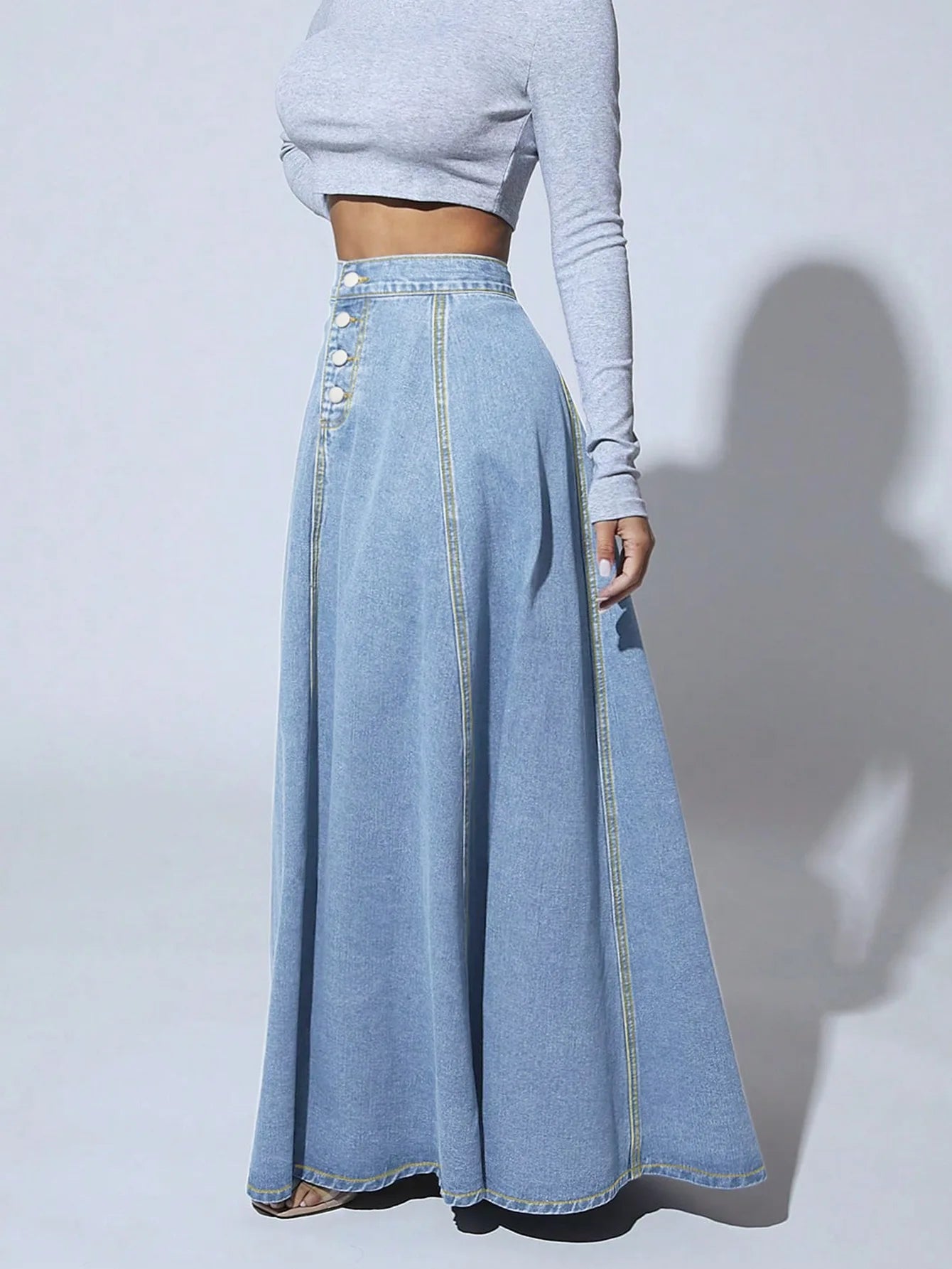 Quiet Muse Denim Maxi Skirt