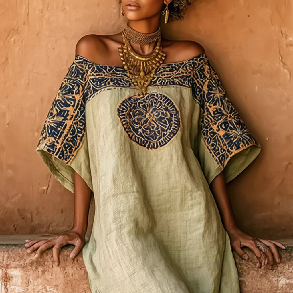 Zahra Embroidered Midi Dress