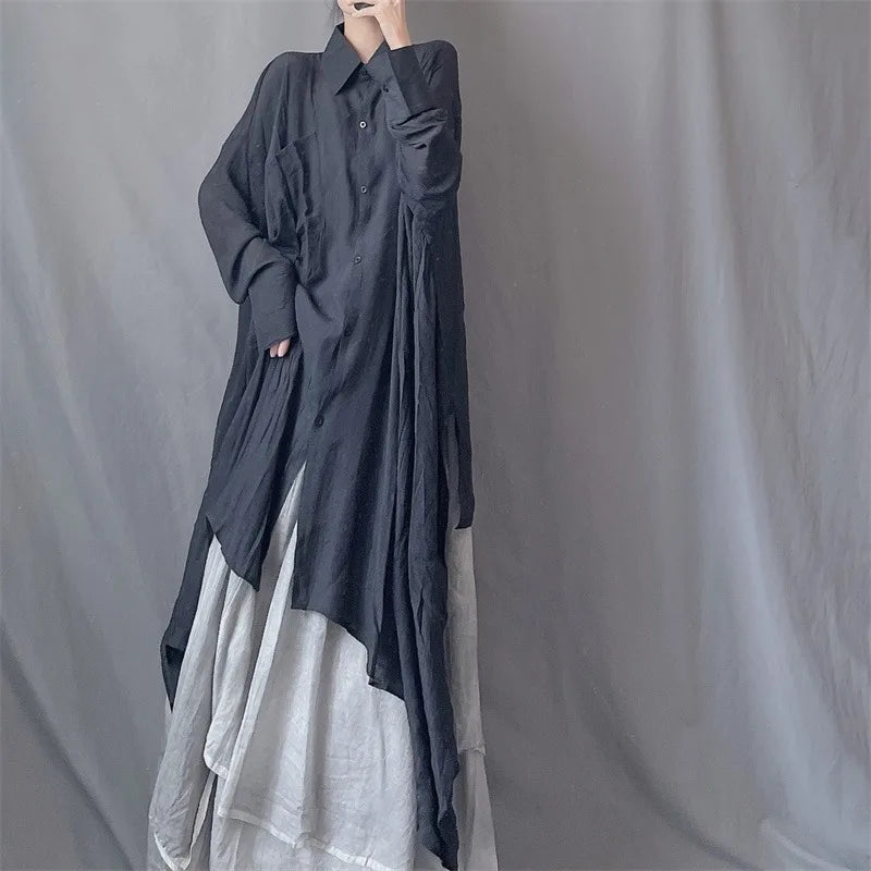 Serene Flow Midi Drape Shirt