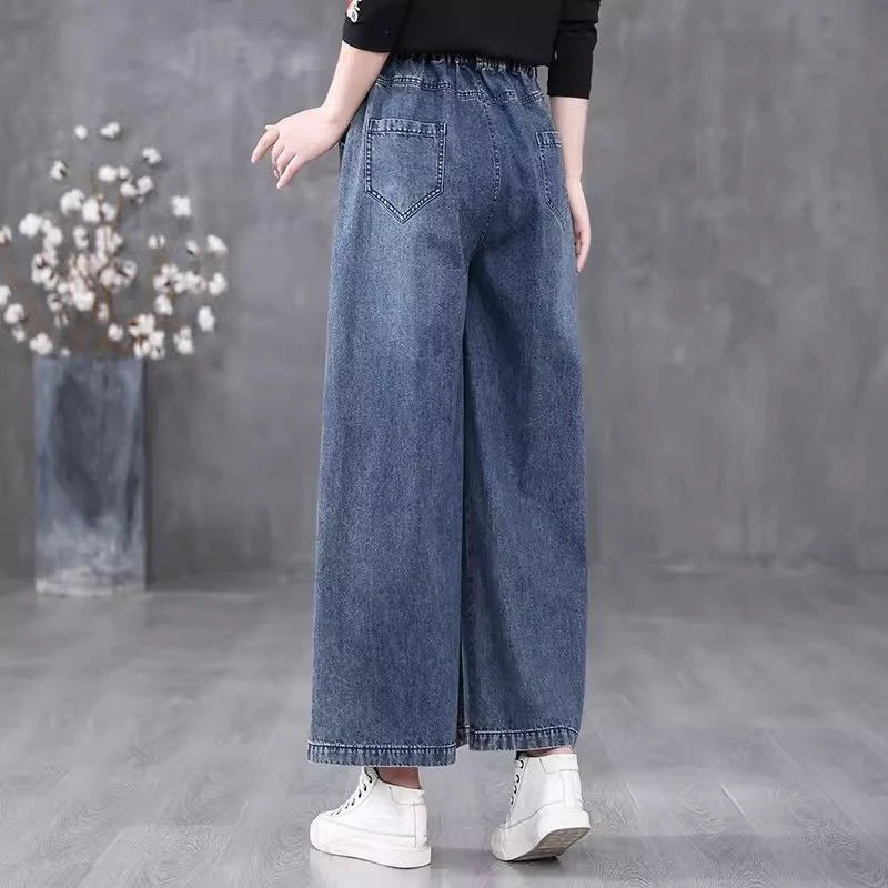 Blue Drift Wide-Leg Denim Jeans
