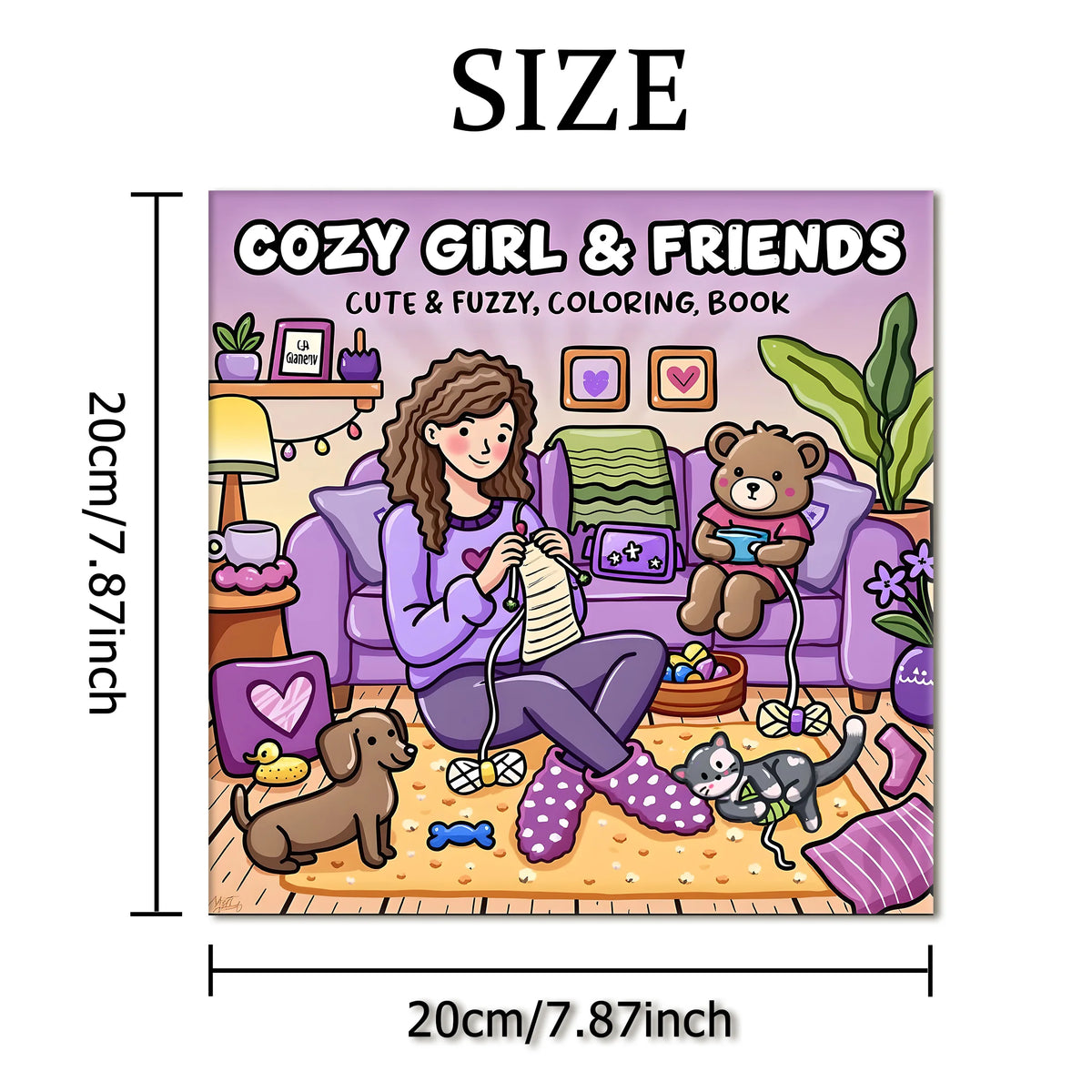 Cozy Girl & Friends Coloring Book