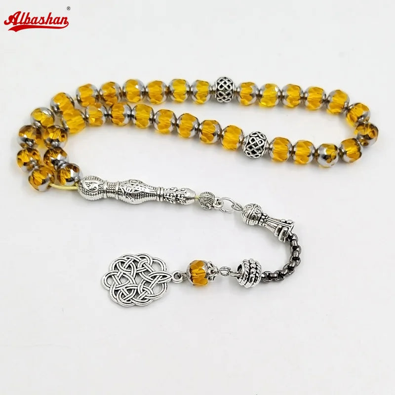 8mm Yellow Crystal Tasbih