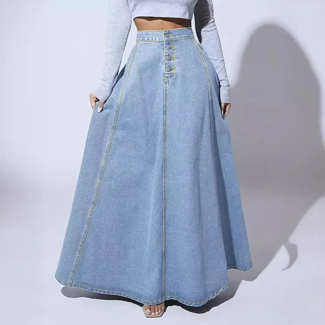 Quiet Muse Denim Maxi Skirt
